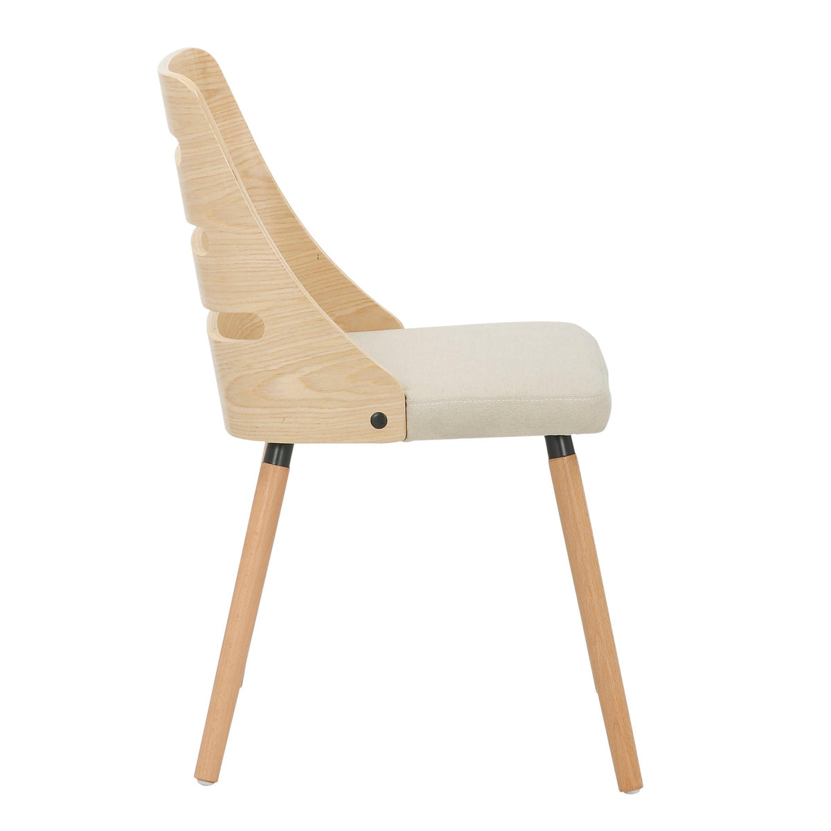 Mid Century Modern Kids Dining Chair with Cushioned Beige Seat, oak frame by HouseOfZazla on Tampa Home & Garden Store