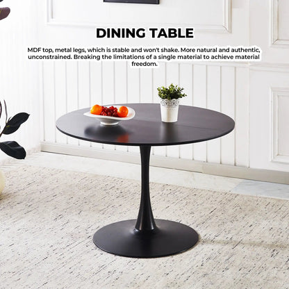 Tulip Special Dining Table black MDF top with metal pedestal base Unique Piece Furniture on Tampa Home & Garden Store