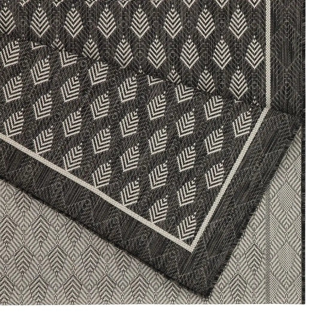 Sunshine runner rug black cream chevron polypropylene 2ft 7in x 7ft 3in Unique Piece Furniture on Tampa Home & Garden Store