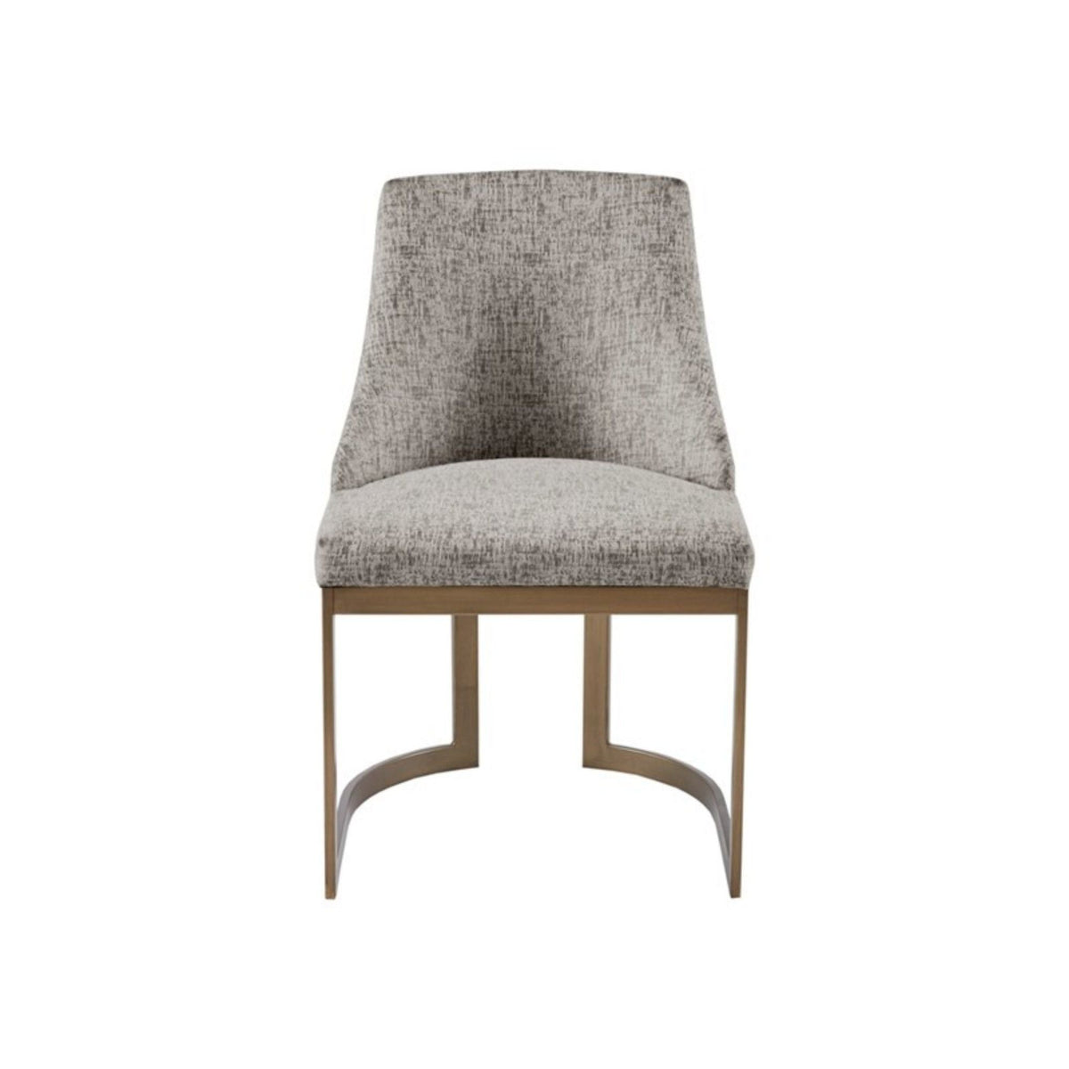 HouseOfZazla modern accent dining chair in gray upholstery with curved metal base on Tampa Home & Garden Store