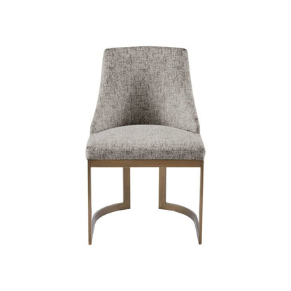 HouseOfZazla modern accent dining chair in gray upholstery with curved metal base on Tampa Home & Garden Store