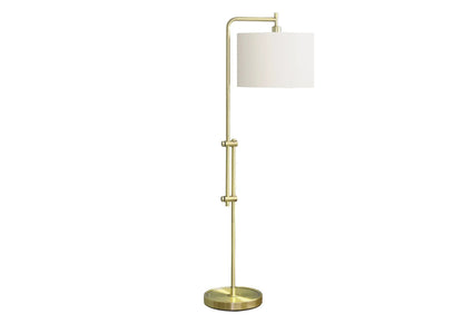 Metal Arc Floor Lamp with Fabric Drum Shade
