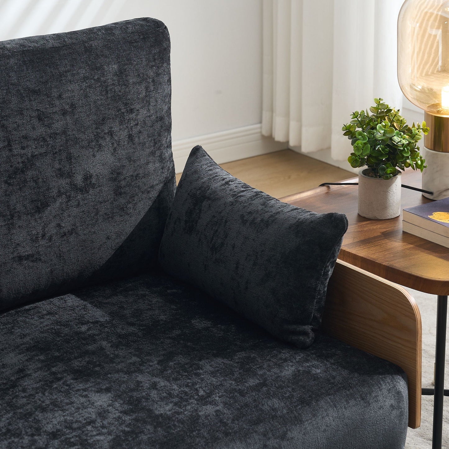Mid Century Modern 3 Pillow Foldable Sofa Bed
