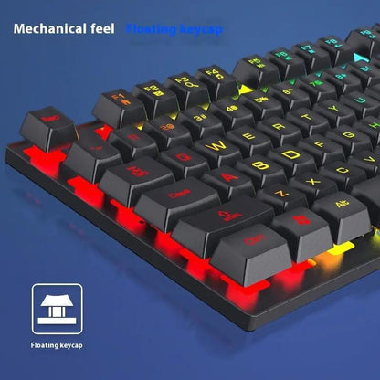 Wired mechanical keyboard with luminous floating keycaps, black chassis, RGB backlighting by FLIPSTYLEZLLC on Tampa Home & Garden Store