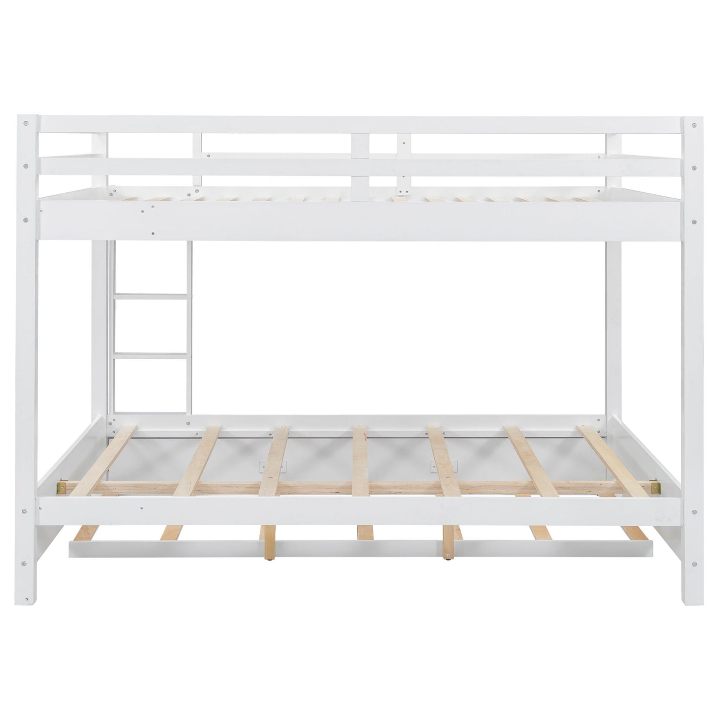 Sturdy white bunk bed frame with ladder and slatted base by HouseOfZazla on Tampa Home & Garden Store