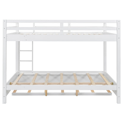 Sturdy white bunk bed frame with ladder and slatted base by HouseOfZazla on Tampa Home & Garden Store