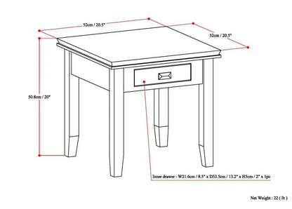 Artisan Handcrafted End Table wooden square top with front drawer Unique Piece Furniture on Tampa Home & Garden Store