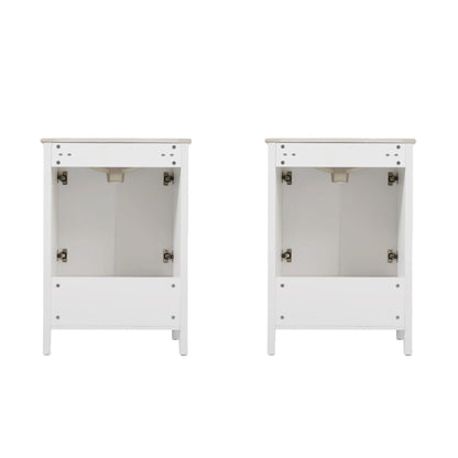 Pair of white modern bathroom vanities with sinks, compact storage HouseOfZazla on Tampa Home & Garden Store
