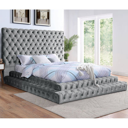 Tufted Oversized Headboard and Upholstered Bed
