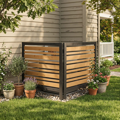 Premium Solid Wood Ac Screen for a Private Patio
