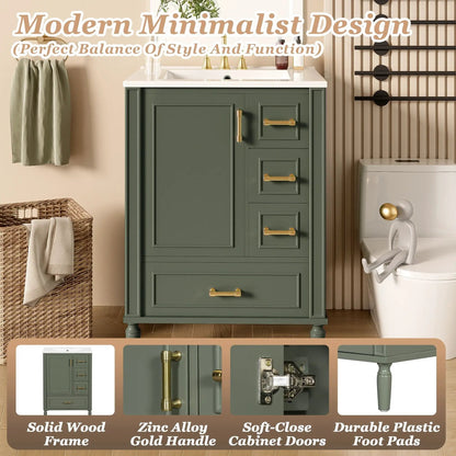 Traditional Bathroom Vanity With Soft Close Doors