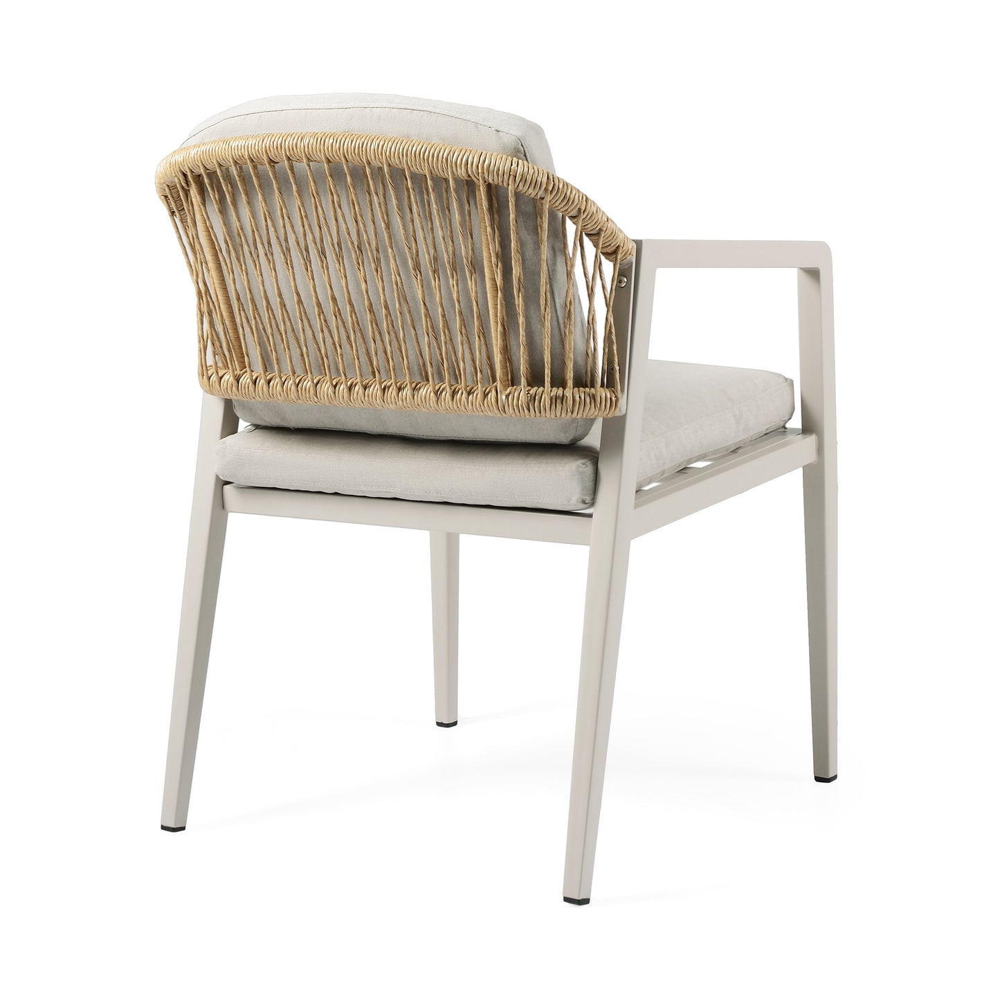 Outdoor Dining Chair Set of Two Woven Rattan