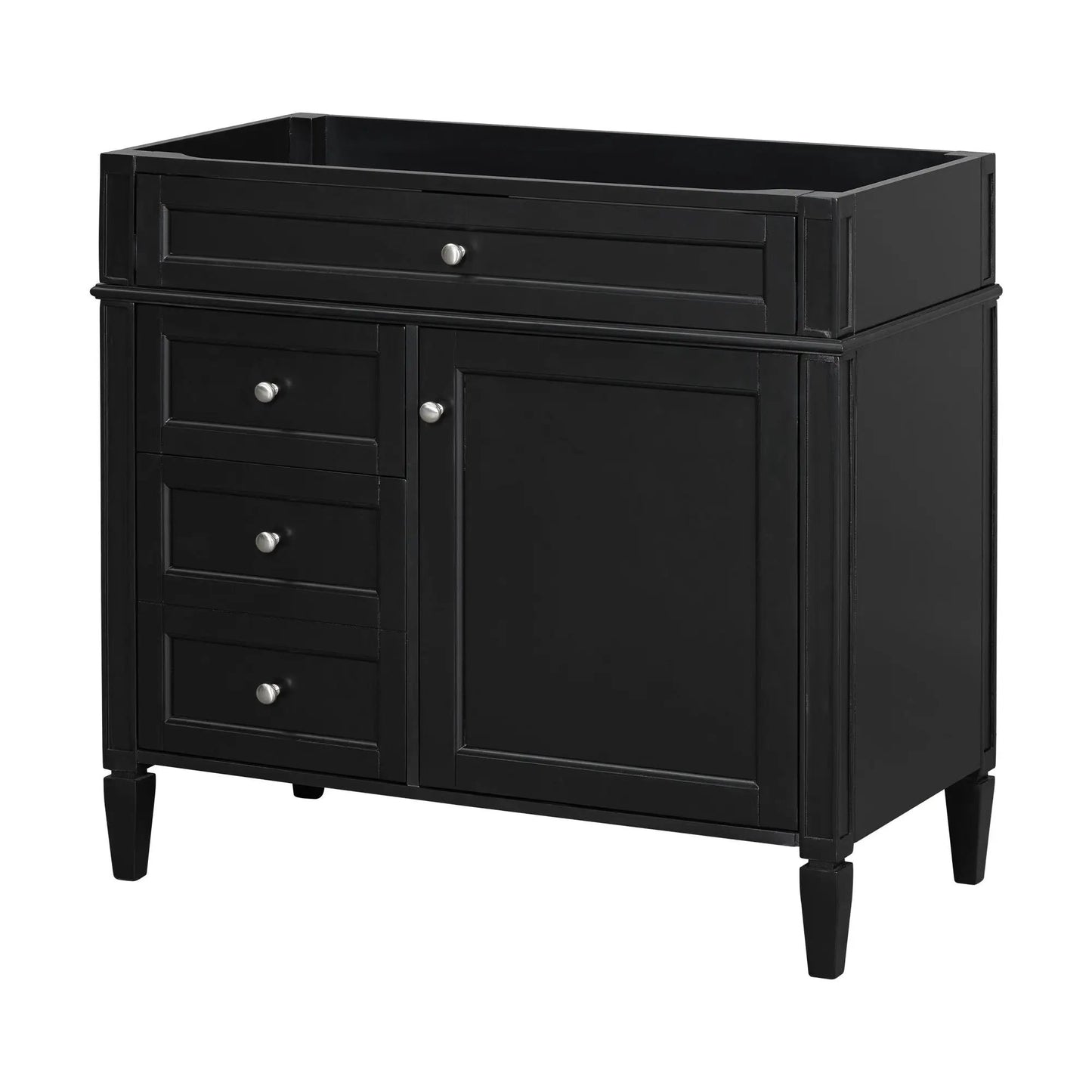 Bathroom vanity base with 2 drawers and tip-out drawer, black finish, storage cabinet on Tampa Home & Garden Store