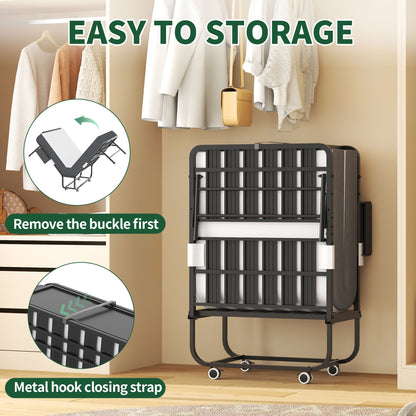 Adjustable Head and Memory Foam Folding Guest Bed