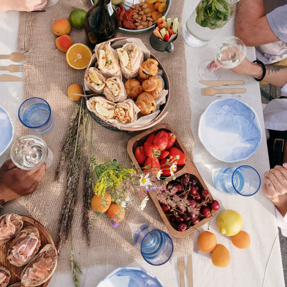 Natural Wood Cutlery And Utensils For A Party