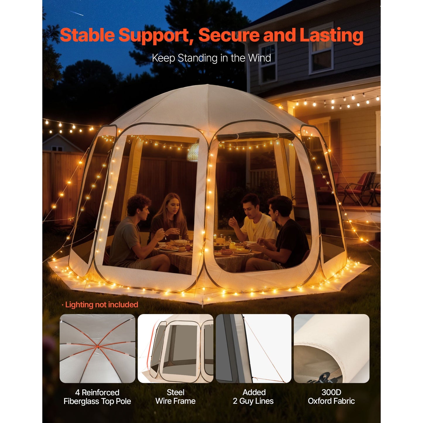 Vevor 12 X 11 Ft Mesh Screen House Tent for Patio