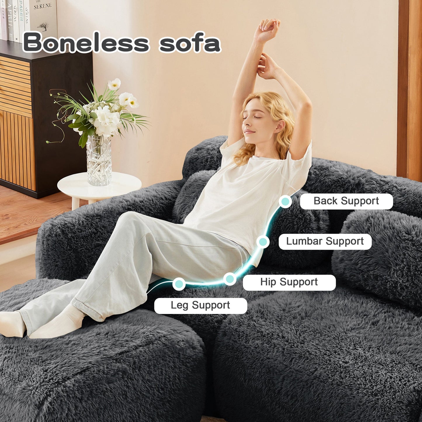 Plush U Shaped Boneless Sofa For a Quiet Retreat