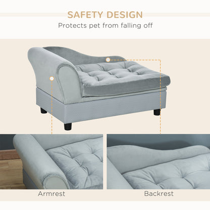 PawHut Luxury Fancy Dog Bed for Small Dogs with Hidden Storage gray tufted bed by HouseOfZazla on Tampa Home & Garden Store