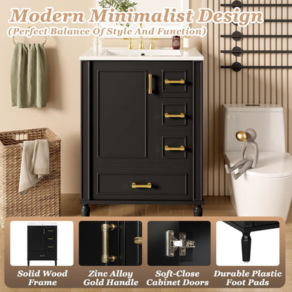 Traditional Bathroom Vanity With Soft Close Doors