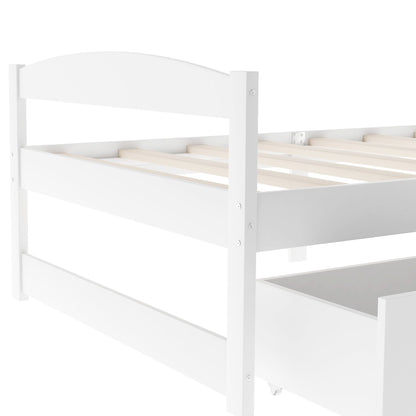 Platform bed with 2 drawers, white finish, slatted base HouseOfZazla on Tampa Home & Garden Store