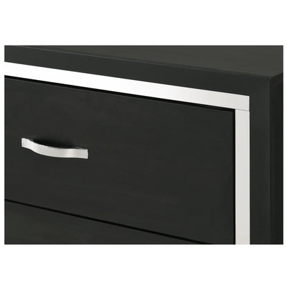 2-drawer black nightstand with chrome handles, by Unique Piece Furniture on Tampa Home & Garden Store
