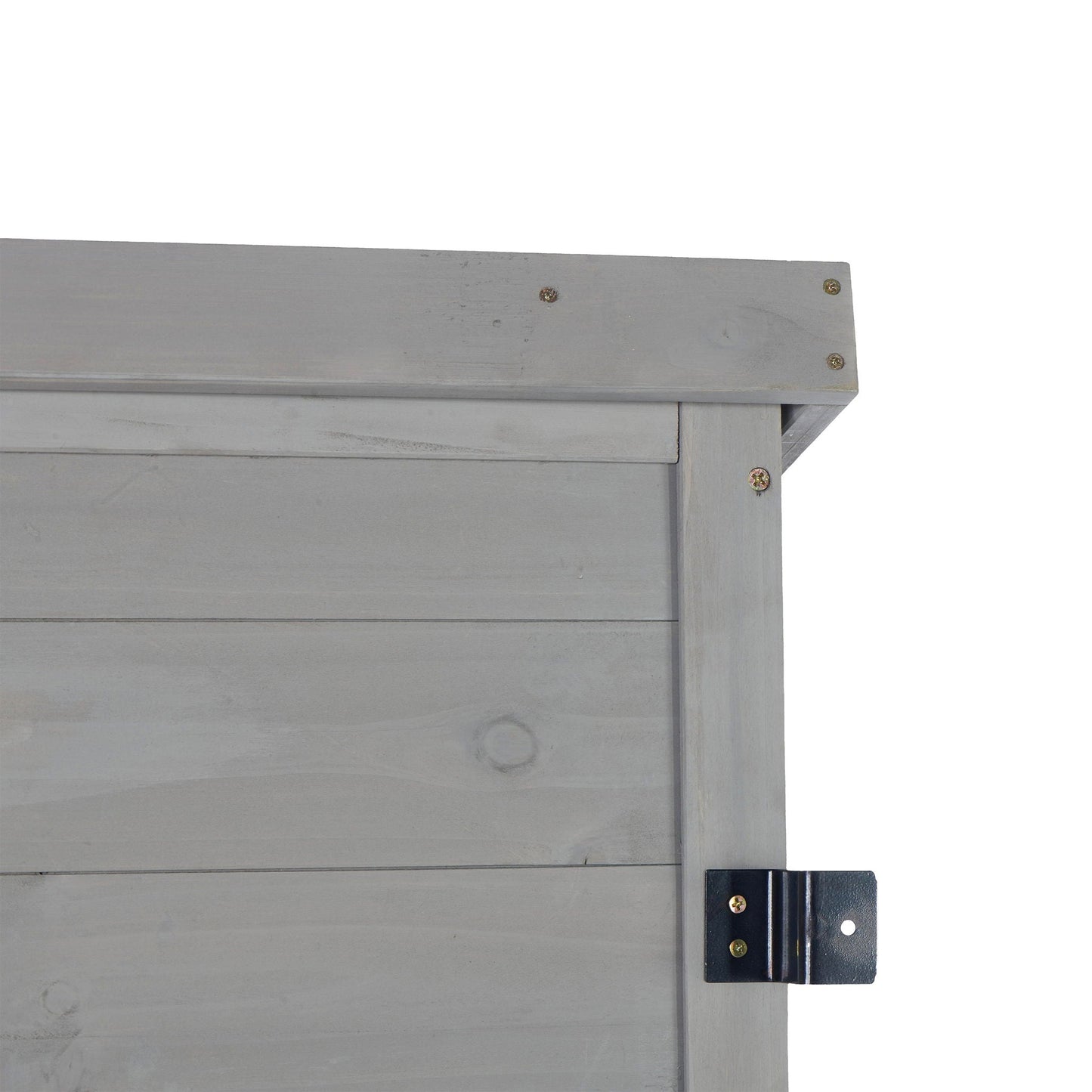 Outdoor Shed With Vertical Tool Cabinet and Shelf