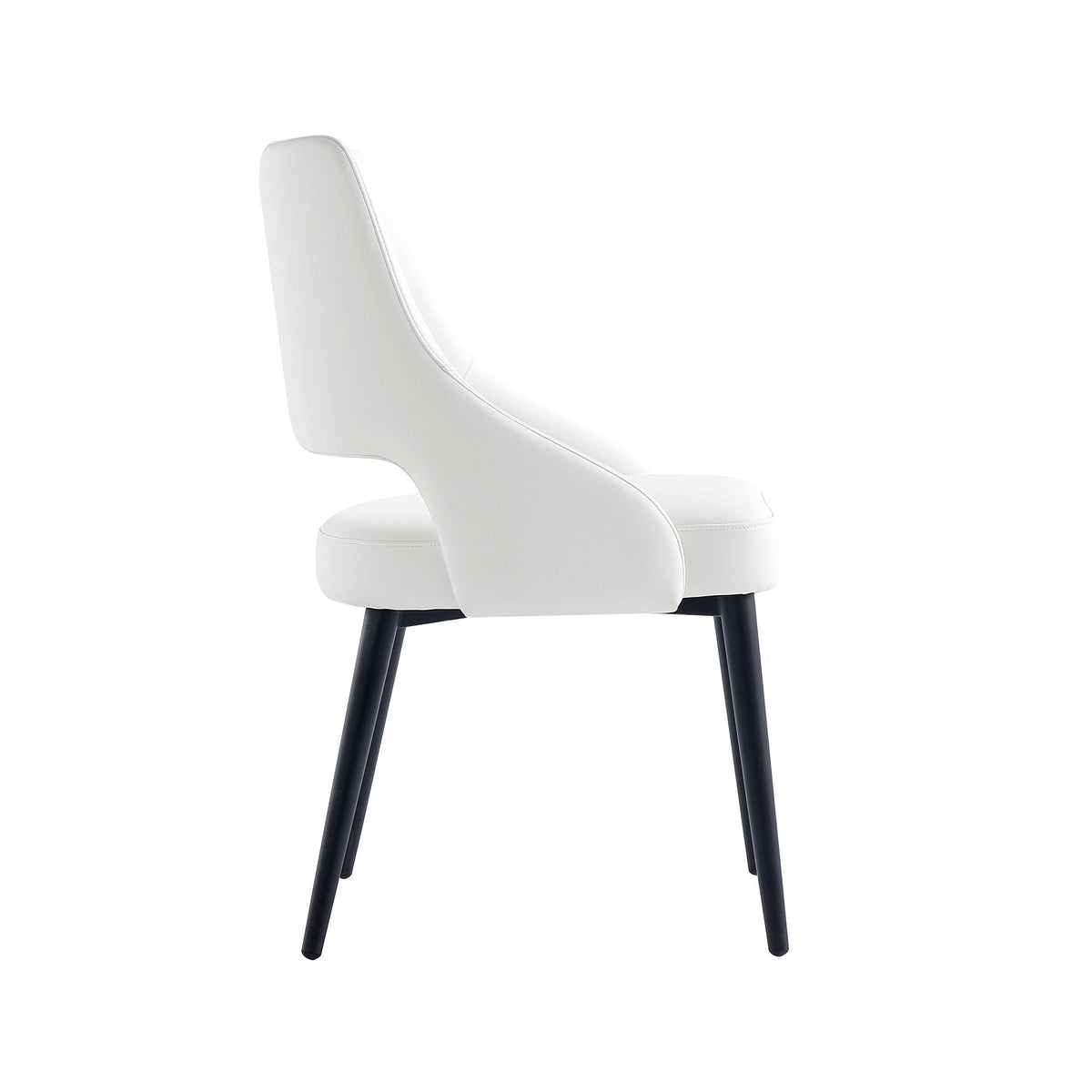 Tremont Dining Chair with Steel Frame white upholstery and black legs HouseOfZazla on Tampa Home & Garden Store
