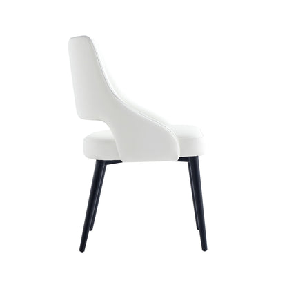 Tremont Dining Chair with Steel Frame white upholstery and black legs HouseOfZazla on Tampa Home & Garden Store