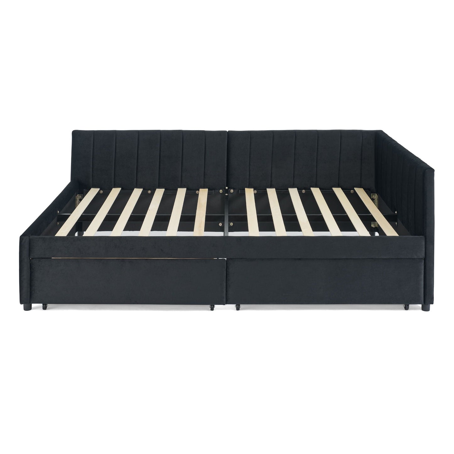 Upholstered Tufted Daybed Frame with Storage