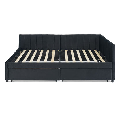 Upholstered Tufted Daybed Frame with Storage