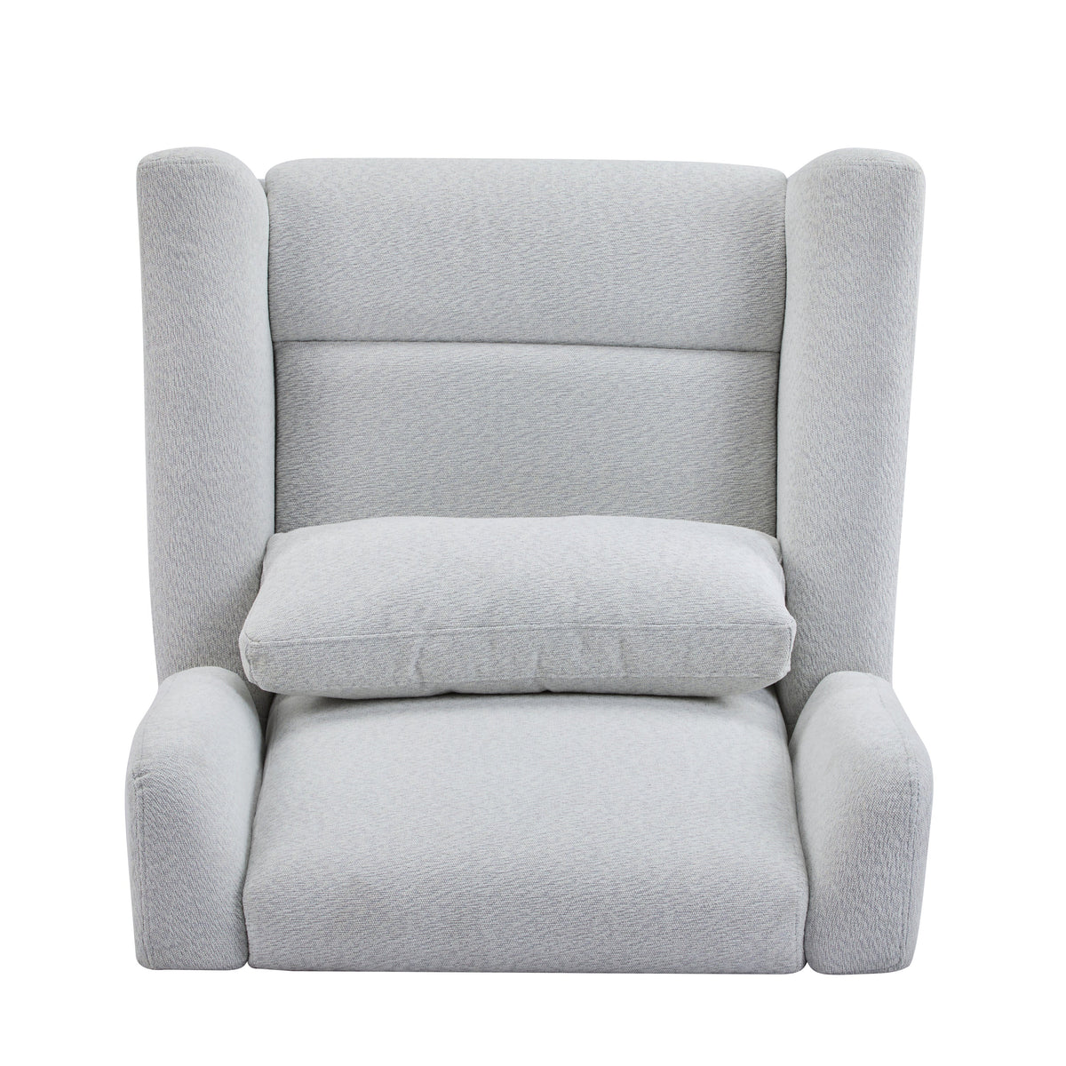 Power Recliner Chair Swivel Upholstered 360° Swivel Recliner by HouseOfZazla gray fabric on Tampa Home & Garden Store