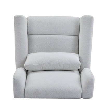 Power Recliner Chair Swivel Upholstered 360° Swivel Recliner by HouseOfZazla gray fabric on Tampa Home & Garden Store