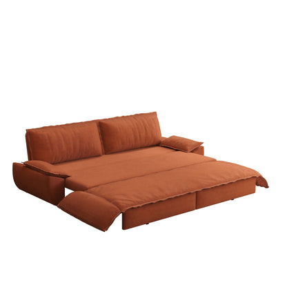 Queen Pull Out Sofa Bed, 3-in-1 sleeper in burnt orange corduroy fabric by HouseOfZazla on Tampa Home & Garden Store