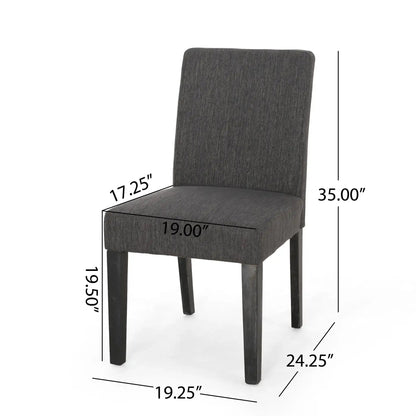 Contemporary dining chair upholstered in dark gray fabric with tapered legs by HouseOfZazla on Tampa Home & Garden Store