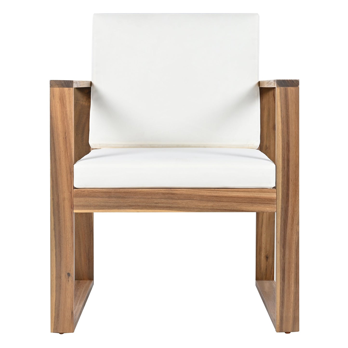 Trexm 7 Piece Acacia Patio Table and 6 Chairs Set