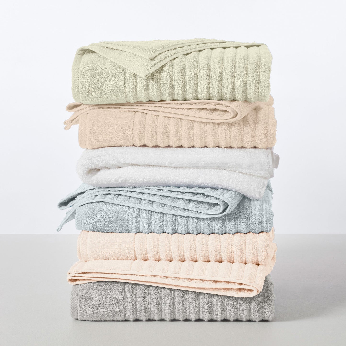 Luxury Combed Cotton and Ribbed Bath Towels