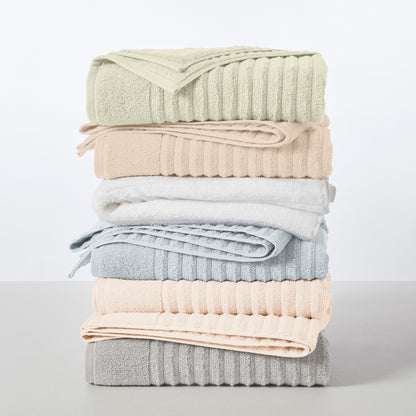 Luxury Combed Cotton and Ribbed Bath Towels