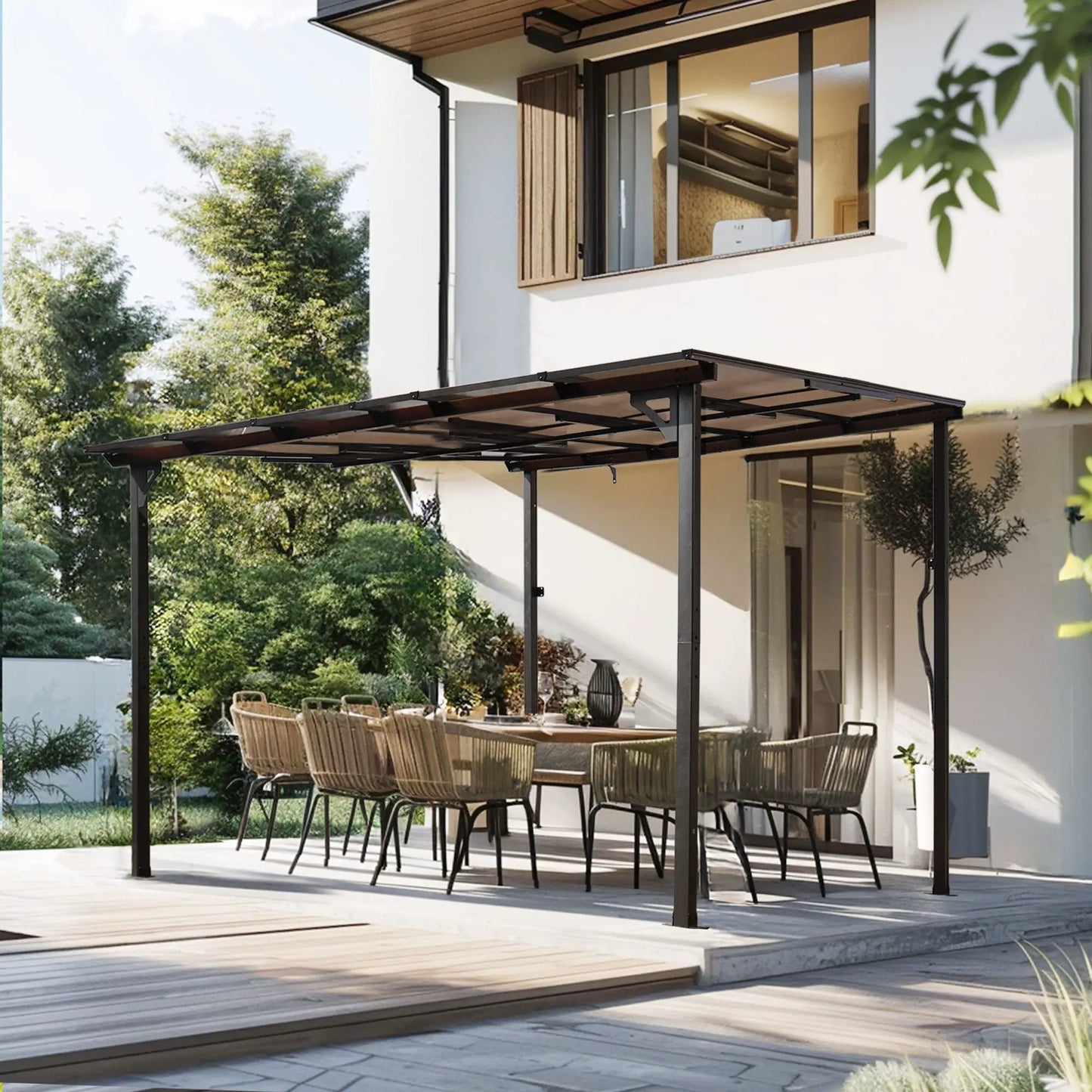 Wall Mounted Outdoor Pergola Gazebo Heavy Duty