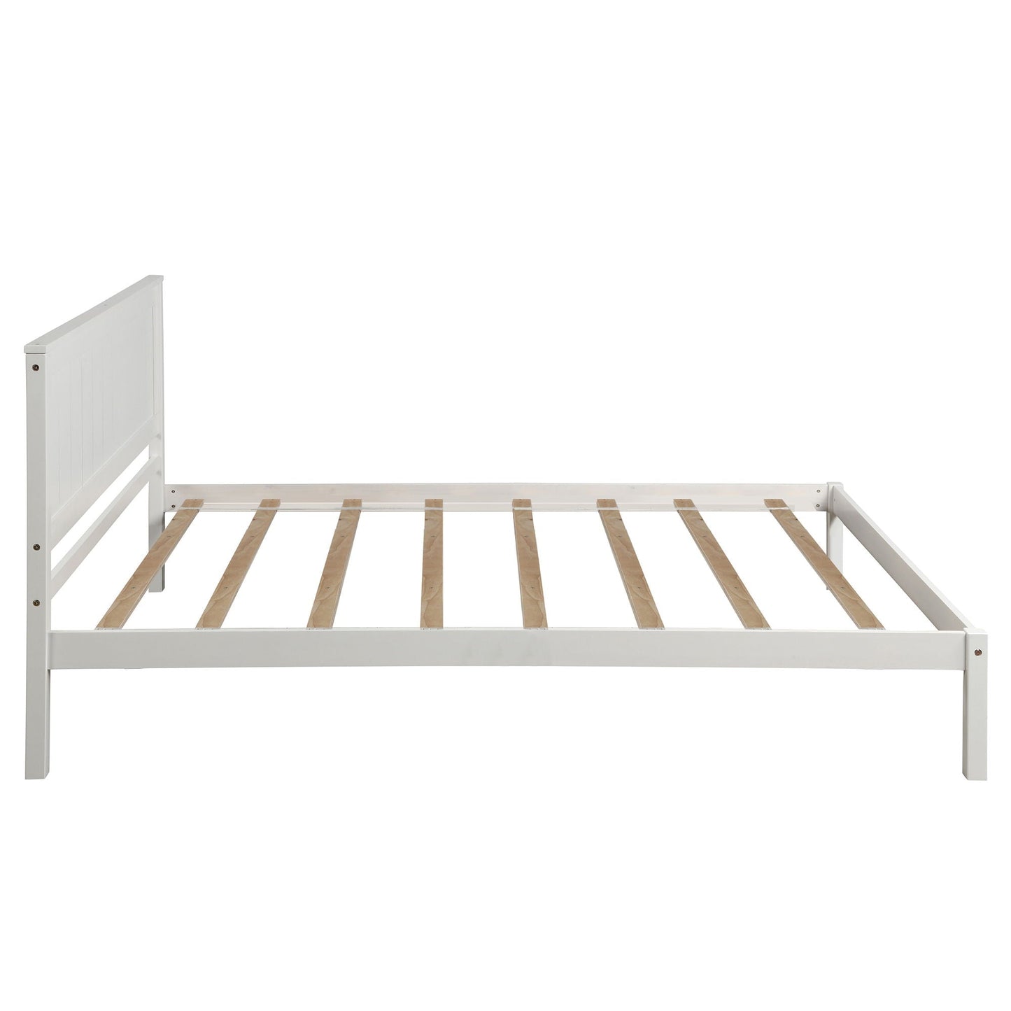 Strong Espresso Wood Platform Bed and Headboard