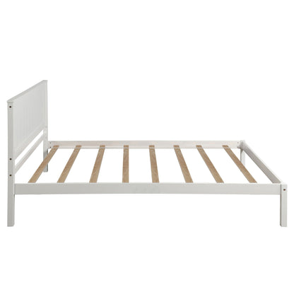 Strong Espresso Wood Platform Bed and Headboard