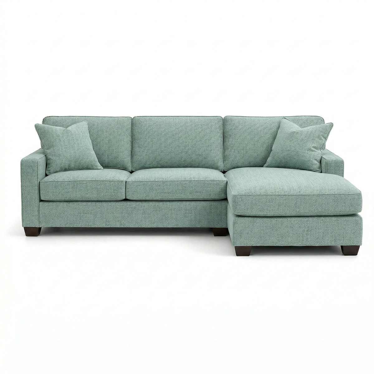 Clifford Sectional Sofa by HouseOfZazla in teal textured fabric with matching ottoman on Tampa Home & Garden Store