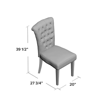 Charlotte Dining Chair Black tufted back cushioned seat; kitchen side chair by HouseOfZazla on Tampa Home & Garden Store