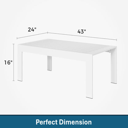 Modern Outdoor Coffee Table with Aluminum Frame