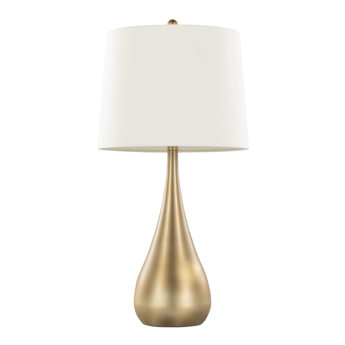 Pebble Contemporary Table Lamp Set of 2 with brass base and ivory shade HouseOfZazla on Tampa Home & Garden Store
