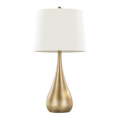 Pebble Contemporary Table Lamp Set of 2 with brass base and ivory shade HouseOfZazla on Tampa Home & Garden Store