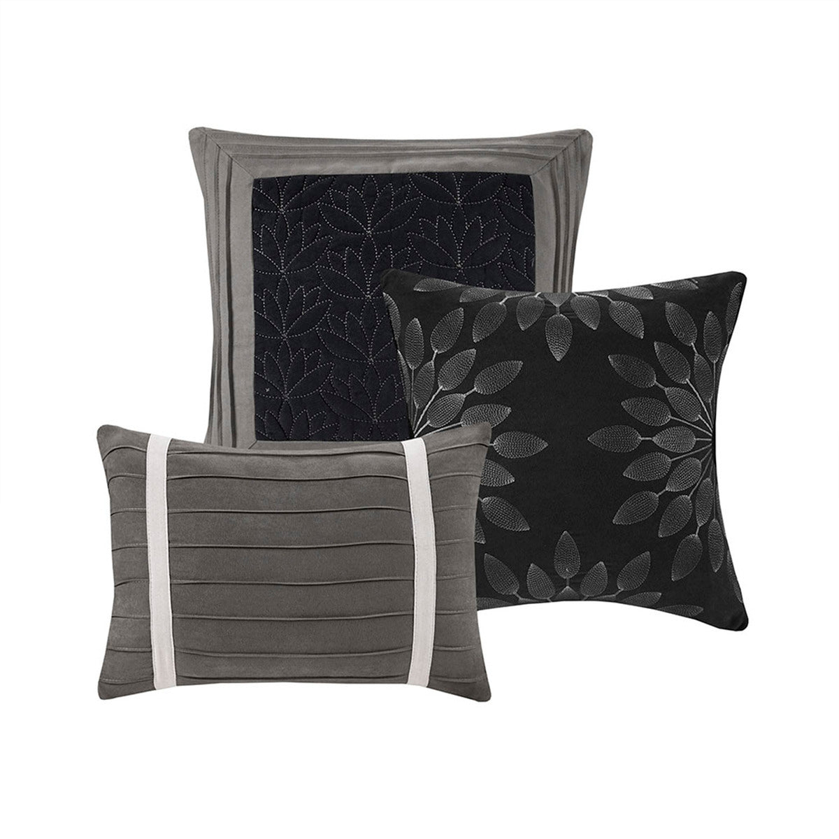 Black Faux Suede Comforter Set and Shams King
