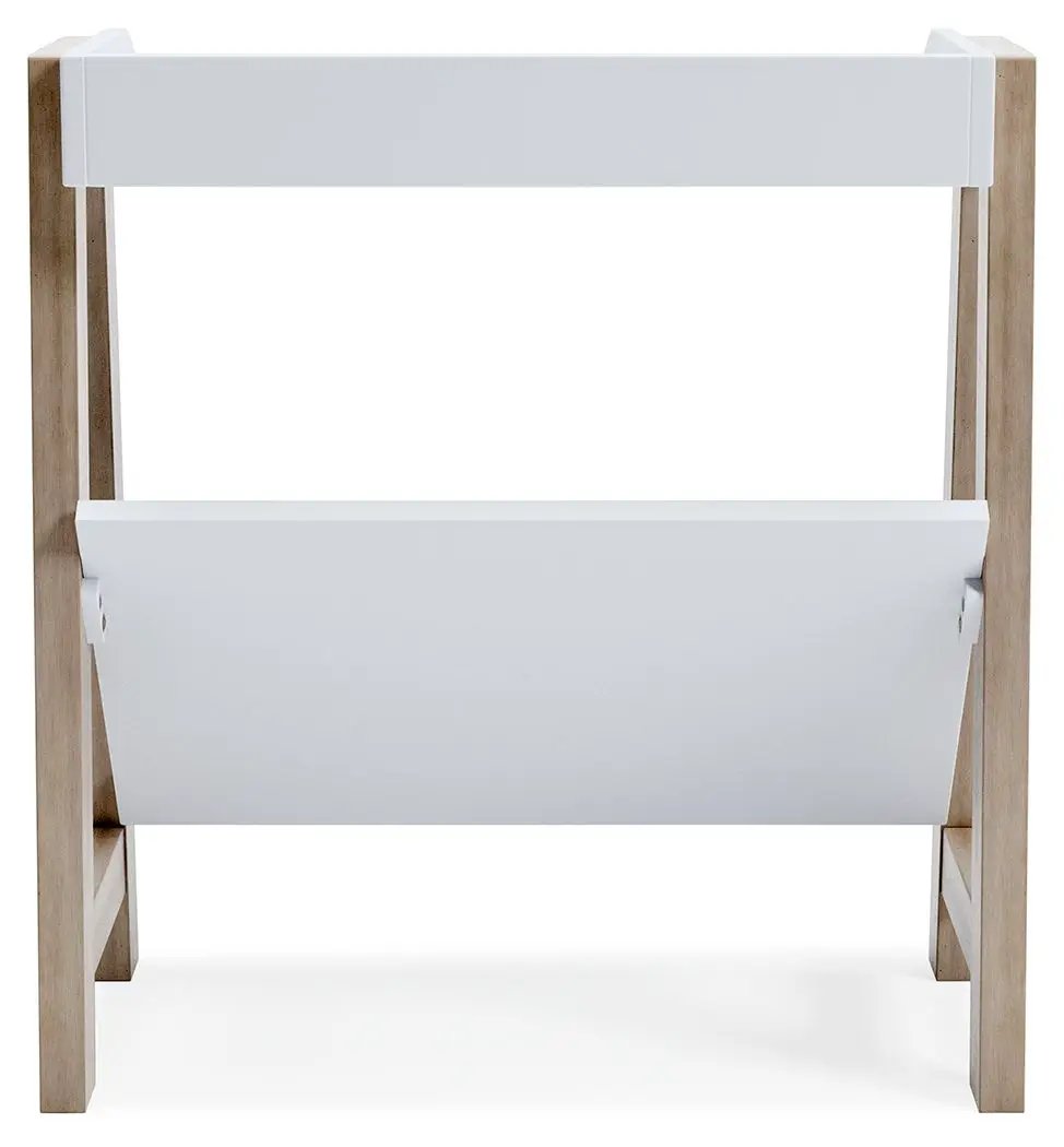 Blariden Small Bookcase in White and Tan