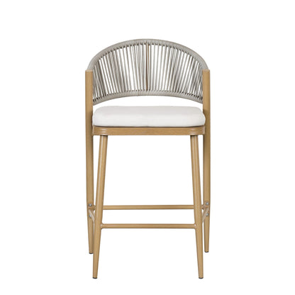 Outdoor Counter Stools with Wicker and Metal