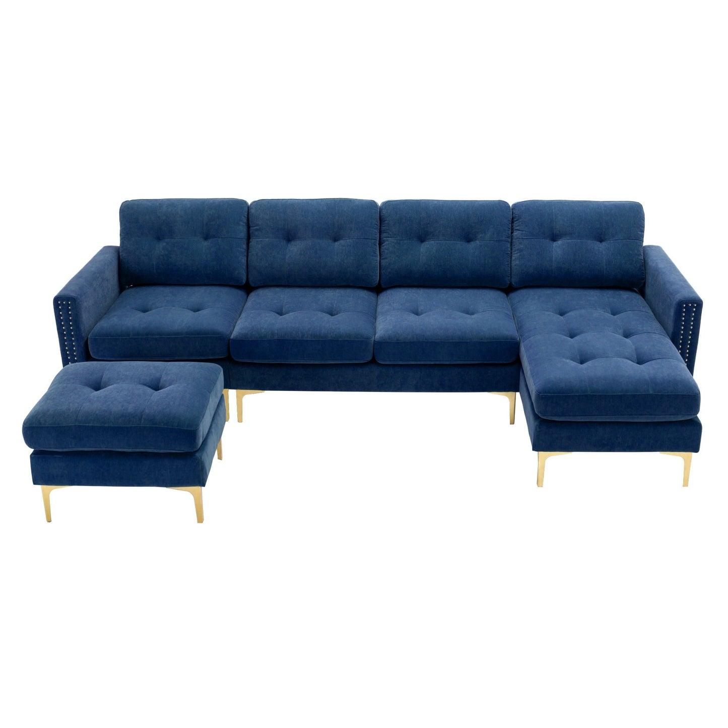 Modern Convertible Sectional Sofa and Ottoman