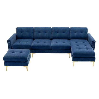 Modern Convertible Sectional Sofa and Ottoman